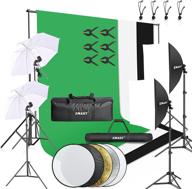 📸 professional emart 8.5 x 10 ft backdrop support system: photography video studio lighting kit umbrella softbox set for photo studio product, portrait, and video shooting photography logo