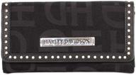 👛 stylish and functional: harley-davidson women's black clutch wallet with h-d logo jacquard - hd3480j-black logo