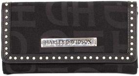 img 3 attached to 👛 Stylish and Functional: Harley-Davidson Women's Black Clutch Wallet with H-D Logo Jacquard - HD3480J-BLACK