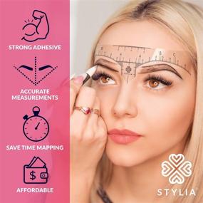 img 3 attached to 100-Pack Transparent Eyebrow Ruler Stencils - Peel & Stick Measuring Tool for Microblading, Henna, Brow Extensions, and Permanent Makeup - Ideal for All Face Shapes