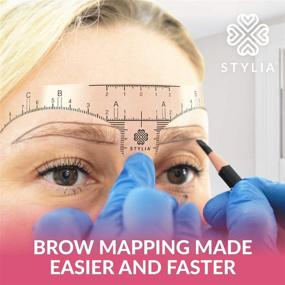 img 1 attached to 100-Pack Transparent Eyebrow Ruler Stencils - Peel & Stick Measuring Tool for Microblading, Henna, Brow Extensions, and Permanent Makeup - Ideal for All Face Shapes