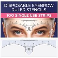 100-pack transparent eyebrow ruler stencils - peel & stick measuring tool for microblading, henna, brow extensions, and permanent makeup - ideal for all face shapes logo