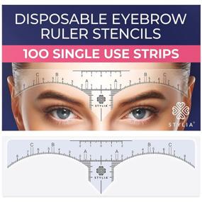 img 4 attached to 100-Pack Transparent Eyebrow Ruler Stencils - Peel & Stick Measuring Tool for Microblading, Henna, Brow Extensions, and Permanent Makeup - Ideal for All Face Shapes