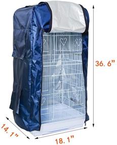 img 3 attached to 🐦 QBLEEV Large Birdcage Cover: Windproof, Waterproof Shield for Square Cage Crate