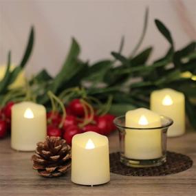 img 3 attached to 🕯️ OWLBAY Set of 6 Ivory Flameless Votive Candles with Remote and Timer - Long-Lasting Battery Operated Bright LED Tealight Candles, Realistic & Sturdy Tea Light - Ideal for Party/Holiday Decor…