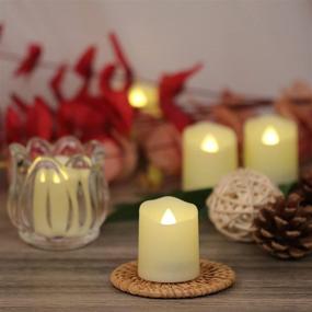 img 2 attached to 🕯️ OWLBAY Set of 6 Ivory Flameless Votive Candles with Remote and Timer - Long-Lasting Battery Operated Bright LED Tealight Candles, Realistic & Sturdy Tea Light - Ideal for Party/Holiday Decor…