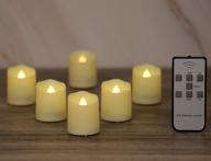 🕯️ owlbay set of 6 ivory flameless votive candles with remote and timer - long-lasting battery operated bright led tealight candles, realistic & sturdy tea light - ideal for party/holiday decor… логотип