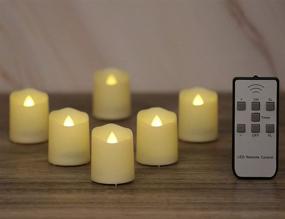 img 4 attached to 🕯️ OWLBAY Set of 6 Ivory Flameless Votive Candles with Remote and Timer - Long-Lasting Battery Operated Bright LED Tealight Candles, Realistic & Sturdy Tea Light - Ideal for Party/Holiday Decor…