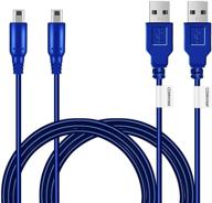 3ds usb charger cable 2 pack - 8ft play & charge power cord for nintendo new 3ds xl/2ds xl/dsi xl logo