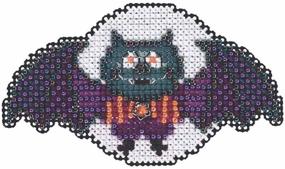 img 3 attached to 🦇 Boris the Bat Beaded Halloween Cross Stitch Kit - Autumn Harvest, Mill Hill, MH185203