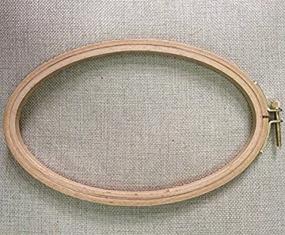 img 1 attached to 🪡 BWRMHME 8x5 Inch Wooden Oval Embroidery Hoops - Cross Stitch Hoop for DIY Needlework, Sewing Art (Pack of 1)