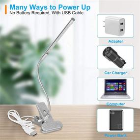 img 2 attached to Linkstyle Clip on Light Reading Light: USB Rechargeable, Dimmable Desk Lamp for Bedroom & Office