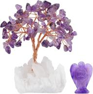 💰 enhance prosperity and fortune with mookaitedecor amethyst crystal money tree and guardian angel figurine ornament логотип