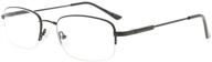 bendable titanium memory half-rim reading glasses - eyekepper for men and women (black, +1.50) logo