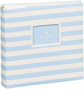 img 3 attached to 📷 Semikolon Baby Boy Blue/Cream Stripes Photo Album - 4x6 Horizontal Picture Book with 200 Pockets - Bound (0425587)