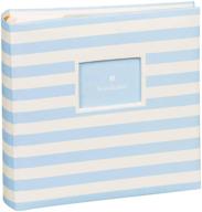 📷 semikolon baby boy blue/cream stripes photo album - 4x6 horizontal picture book with 200 pockets - bound (0425587) logo