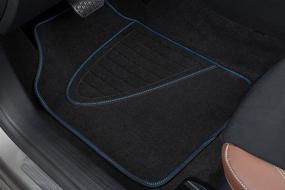 img 2 attached to 🚗 Premium All-Weather Rubber Backed Carpet Car Floor Mats - SUV Truck 4 Pcs - Blue