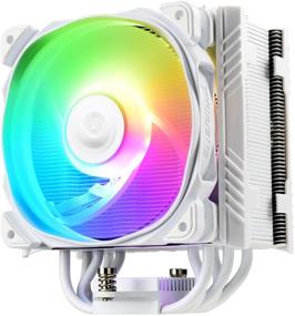 img 4 attached to Enermax ETS-T50 Axe Addressable RGB CPU Cooler 230W+ TDP for Intel/AMD Universal Socket, 5 Direct Contact Heat Pipes, 120mm PWM Fan - White (ETS-T50A-W-ARGB)