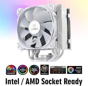 img 3 attached to Enermax ETS-T50 Axe Addressable RGB CPU Cooler 230W+ TDP for Intel/AMD Universal Socket, 5 Direct Contact Heat Pipes, 120mm PWM Fan - White (ETS-T50A-W-ARGB)