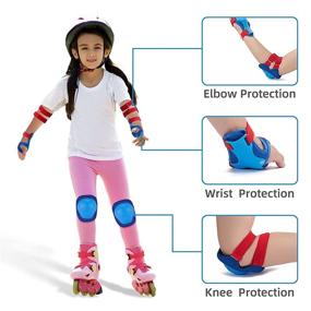 img 1 attached to XIZECK Kids Protective Gear Set Knee Pads And Elbow Pads 3 In1 Outdoor Sports Protective Gear Fits For Boys And Girls Aged 3-8 Suitable For Bicycles