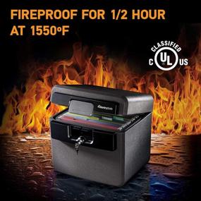 img 3 attached to SentrySafe HD4100 Fireproof and Waterproof Safe, Key Lock, 0.65 Cubic Feet, Black