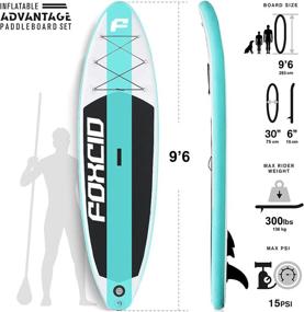 img 2 attached to 🏄 FOXCID Inflatable SUP Stand Up Paddle Board Set with Premium Accessories: Backpack, Non-Slip Deck, Carry Bag, Leash, Adjustable Paddle, &amp; Hand Pump