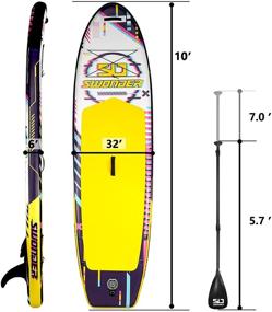 img 3 attached to 🏄 Swonder Inflatable Stand Up Paddleboard - High-Performance SUP with Non-Slip Deck, Complete Premium Accessories- Backpack, Paddle, Pump, Leash for Adults & Kids