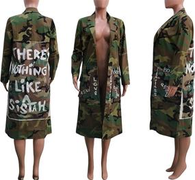 img 2 attached to LKOUS Womens Camouflage Letter Overcoat Women's Clothing