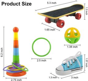 img 3 attached to 🐦 WBYJ Bird Training Toys: Enhance Parrot Intelligence with 7 Pack - Stacking Rings, Skateboard Stand Perch, Mini Sneaker, Birds Bell Ball. Ideal for Parrot Macaw African Greys Cockatoo Conure Cockatiel!