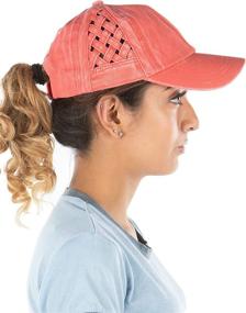 img 3 attached to Criss Womens Baseball Distressed Ponytail Outdoor Recreation