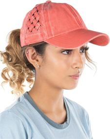 img 1 attached to Criss Womens Baseball Distressed Ponytail Outdoor Recreation