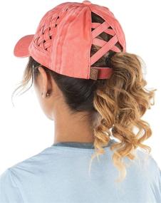 img 4 attached to Criss Womens Baseball Distressed Ponytail Outdoor Recreation