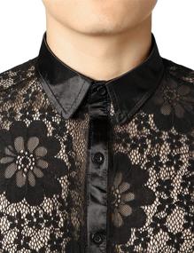 img 1 attached to 🌸 ZEROYAA Men's Floral Shirts in White - Clothing for a Modern Look