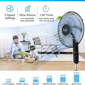 img 3 attached to 2 Pack Simple Deluxe Oscillating 16″ Adjustable 3 Speed Pedestal Stand Fan with Remote Control - Ideal for Indoor, Bedroom, Living Room, Home Office & College Dorm Use - Black