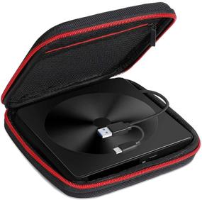 img 4 attached to 📀 Portable USB 3.0 Type-C External CD/DVD Drive for Laptop - Slim CD/DVD ROM Rewriter Burner with Protective Storage Carrying Case Bag