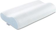 🌙 anvo memory foam pillow: ergonomic cervical orthopedic pillow for neck pain relief - blue white logo