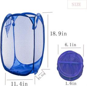 img 2 attached to Qtopun Mesh Popup Laundry Hamper, 4 Pack - Foldable Portable Dirty Clothes Basket for Bedroom, Kids Room, College Dormitory, and Travel - Yellow, Pink, Purple, Dark Blue