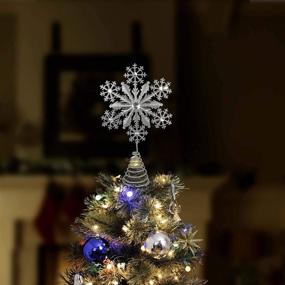 img 2 attached to 🎄 Enchant Your Christmas Tree with Ornativity's Glitter Snowflake Tree Topper - Elegant Silver Sparkling Gem Decoration