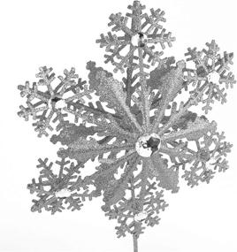 img 1 attached to 🎄 Enchant Your Christmas Tree with Ornativity's Glitter Snowflake Tree Topper - Elegant Silver Sparkling Gem Decoration