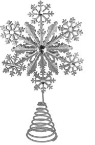 img 4 attached to 🎄 Enchant Your Christmas Tree with Ornativity's Glitter Snowflake Tree Topper - Elegant Silver Sparkling Gem Decoration