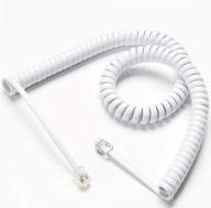 universal white telephone cord: 2-pack handset cord, phone cord - compatible with various devices logo
