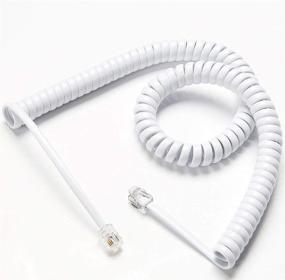 img 3 attached to Универсальный белый телефонный шнур: комплект из 2 шнуров для трубки, телефонный шнур - совместим с различными устройствами