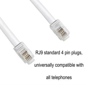 img 2 attached to Universal White Telephone Cord: 2-Pack Handset Cord, Phone Cord - Compatible with Various Devices