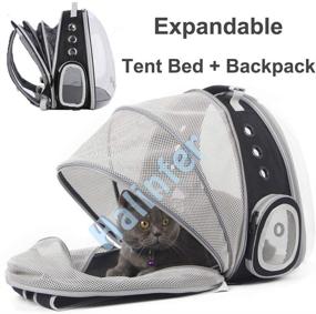 img 2 attached to SEO-friendly Expandable Cat Backpack: Transparent Space Capsule Pet Carrier for Small Dogs, Perfect for Hiking and Traveling