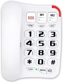 img 4 attached to 📞 JeKaVis J-P45: Amplified Big Button Phone for Seniors, Corded Speakerphone, Ideal for Hearing Impaired Elderly - Speed Dial Supported