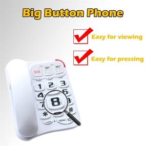 img 1 attached to 📞 JeKaVis J-P45: Amplified Big Button Phone for Seniors, Corded Speakerphone, Ideal for Hearing Impaired Elderly - Speed Dial Supported