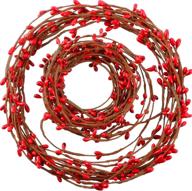 🎄 40 feet double holiday berry garland pip berry craft decor, artificial red berry christmas garland, 2 roll logo