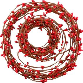 img 4 attached to 🎄 40 Feet Double Holiday Berry Garland Pip Berry Craft Decor, Artificial Red Berry Christmas Garland, 2 Roll