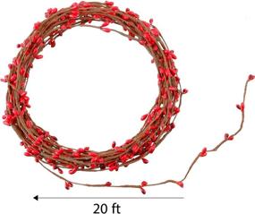 img 3 attached to 🎄 40 Feet Double Holiday Berry Garland Pip Berry Craft Decor, Artificial Red Berry Christmas Garland, 2 Roll