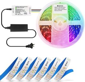 img 4 attached to 🌈 GIDERWEL Smart ZigBee LED Controller Kit with 16.4ft RGBWW LED Strip Lights | Compatible with Hue Bridge | APP Control | RGB Cold White Warm White Dimmable Ambiance LED LightStrip Plus